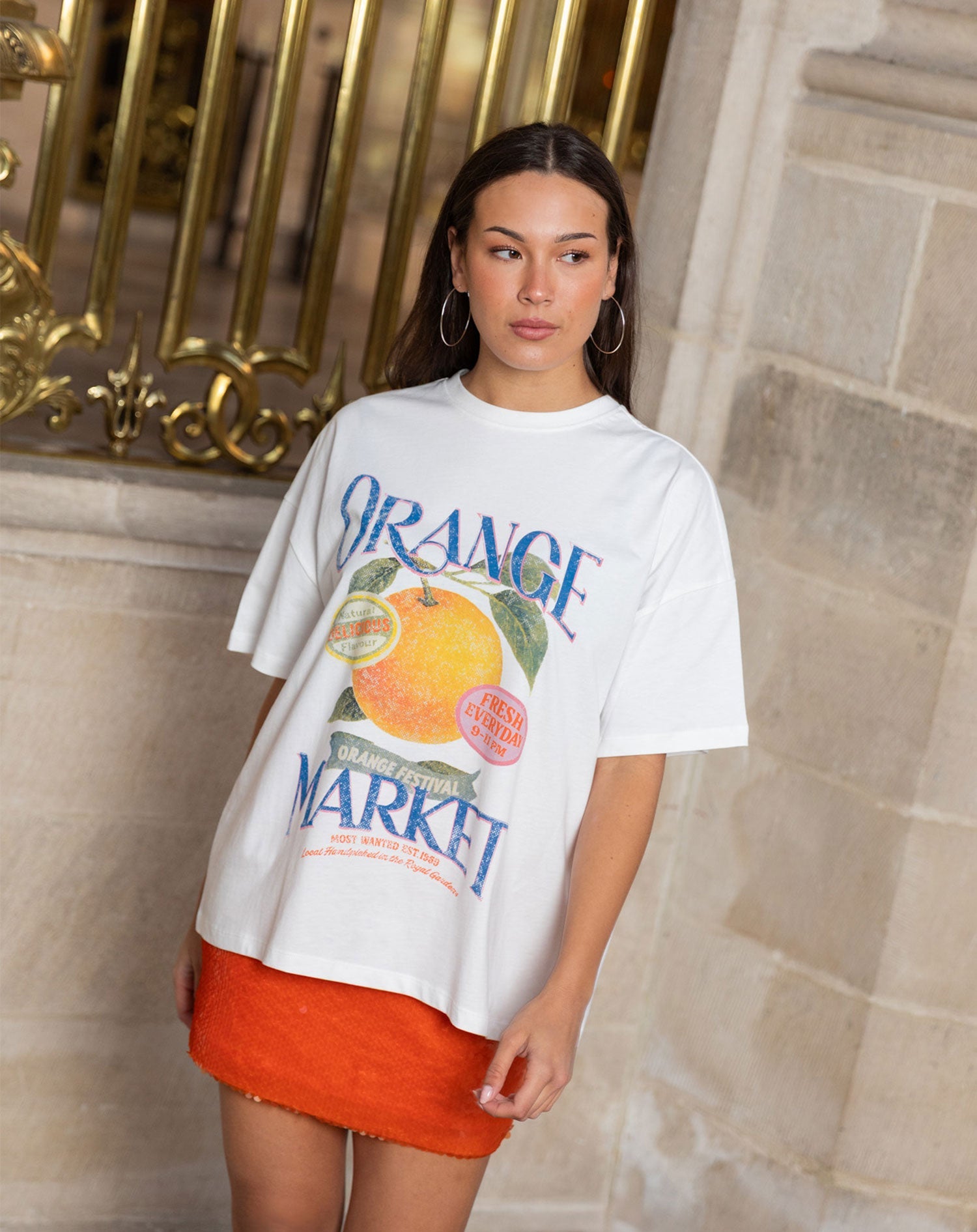 ORANGE MARKET OVERSIZED TEE CREAM