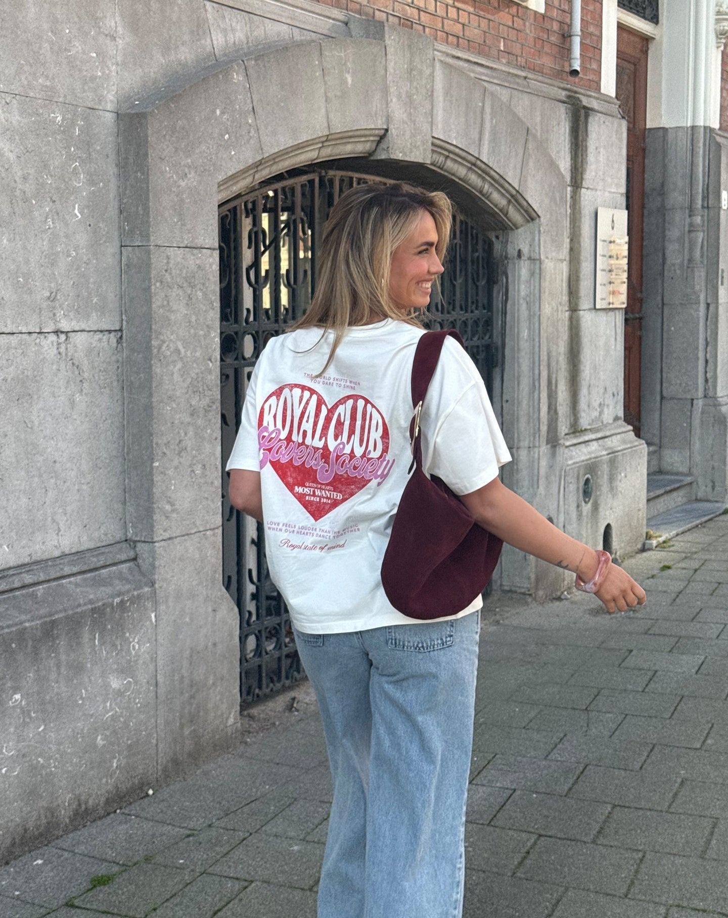 LOVERS SOCIETY OVERSIZED TEE CREAM