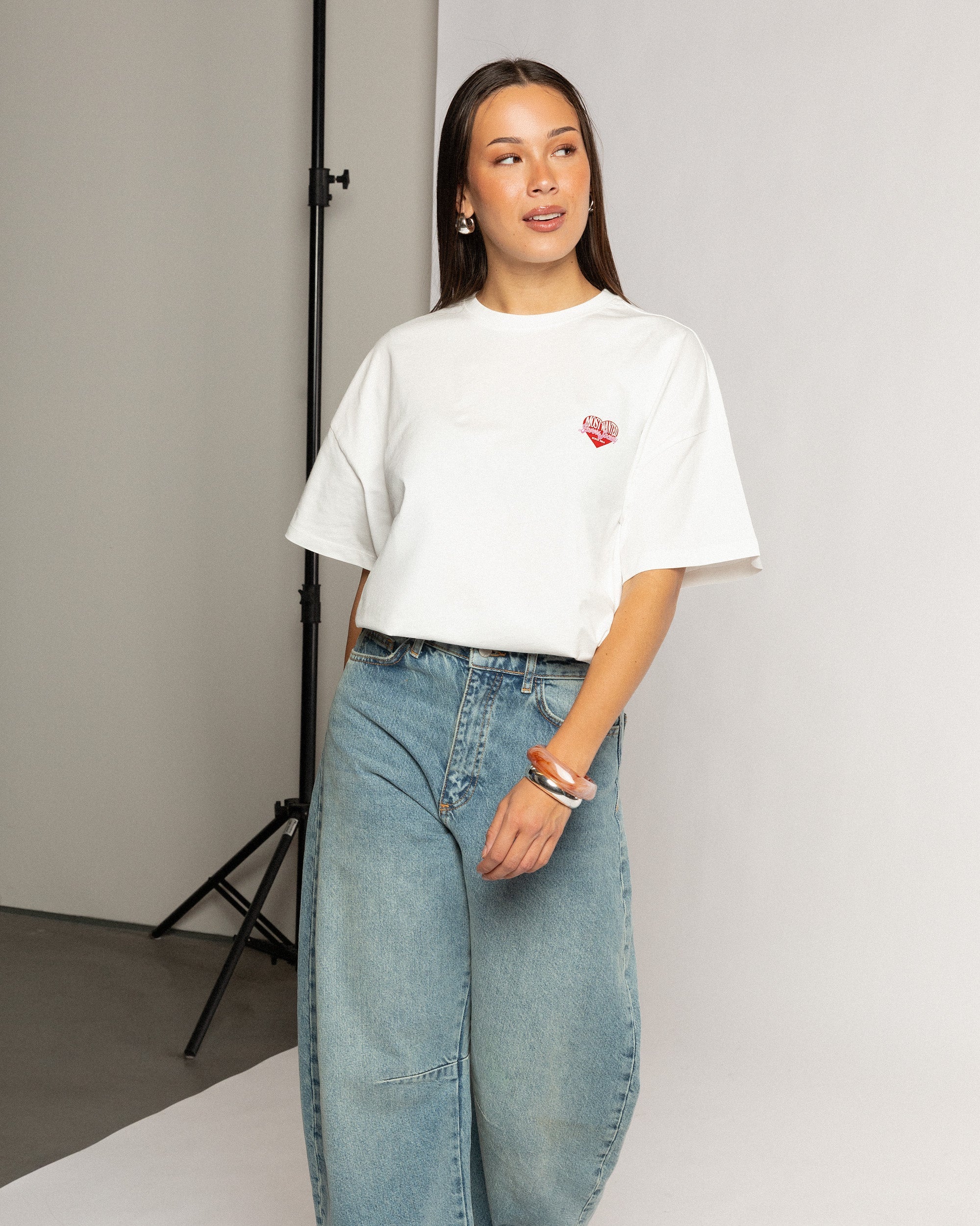 LOVERS SOCIETY OVERSIZED TEE CREAM