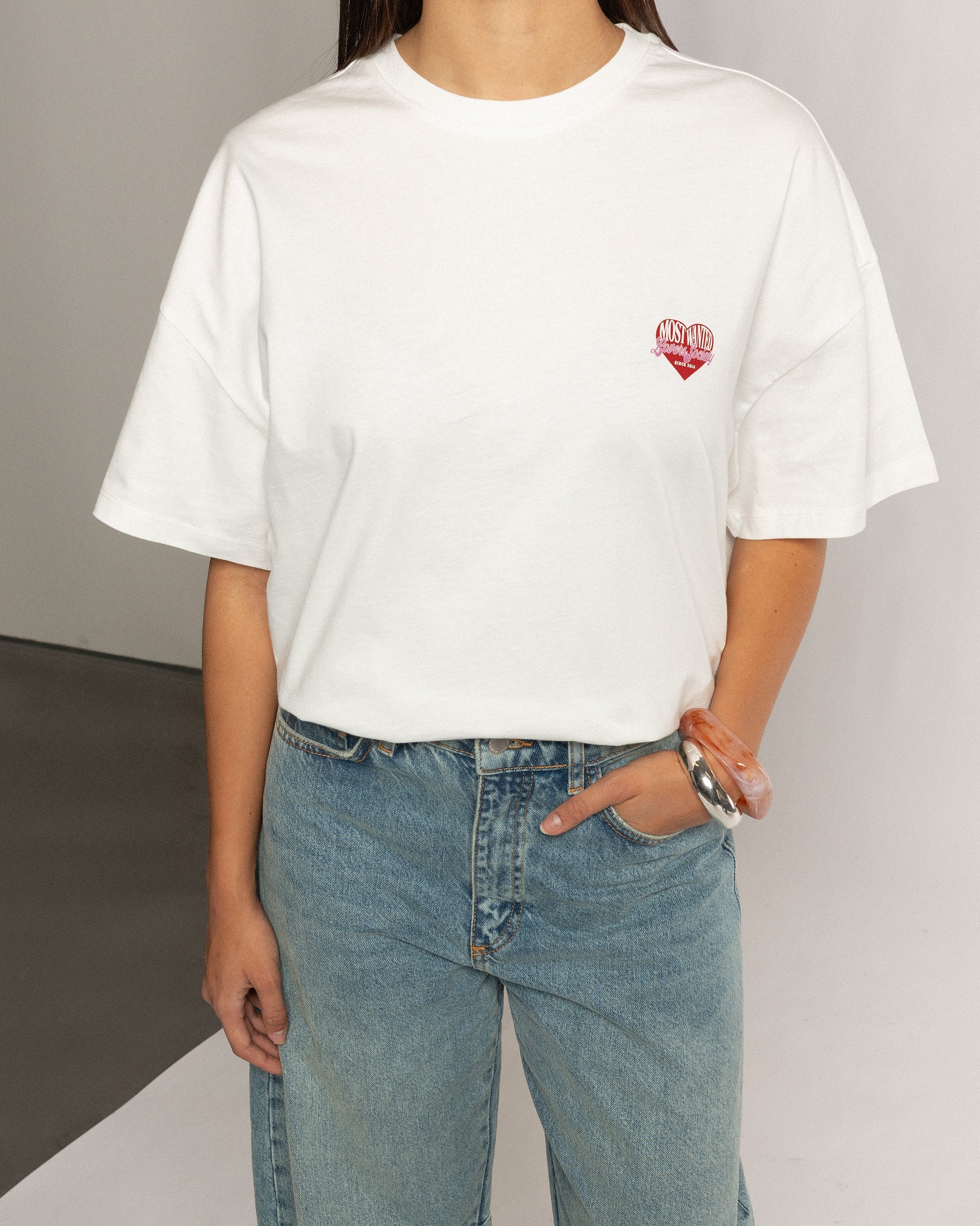 LOVERS SOCIETY OVERSIZED TEE CREAM