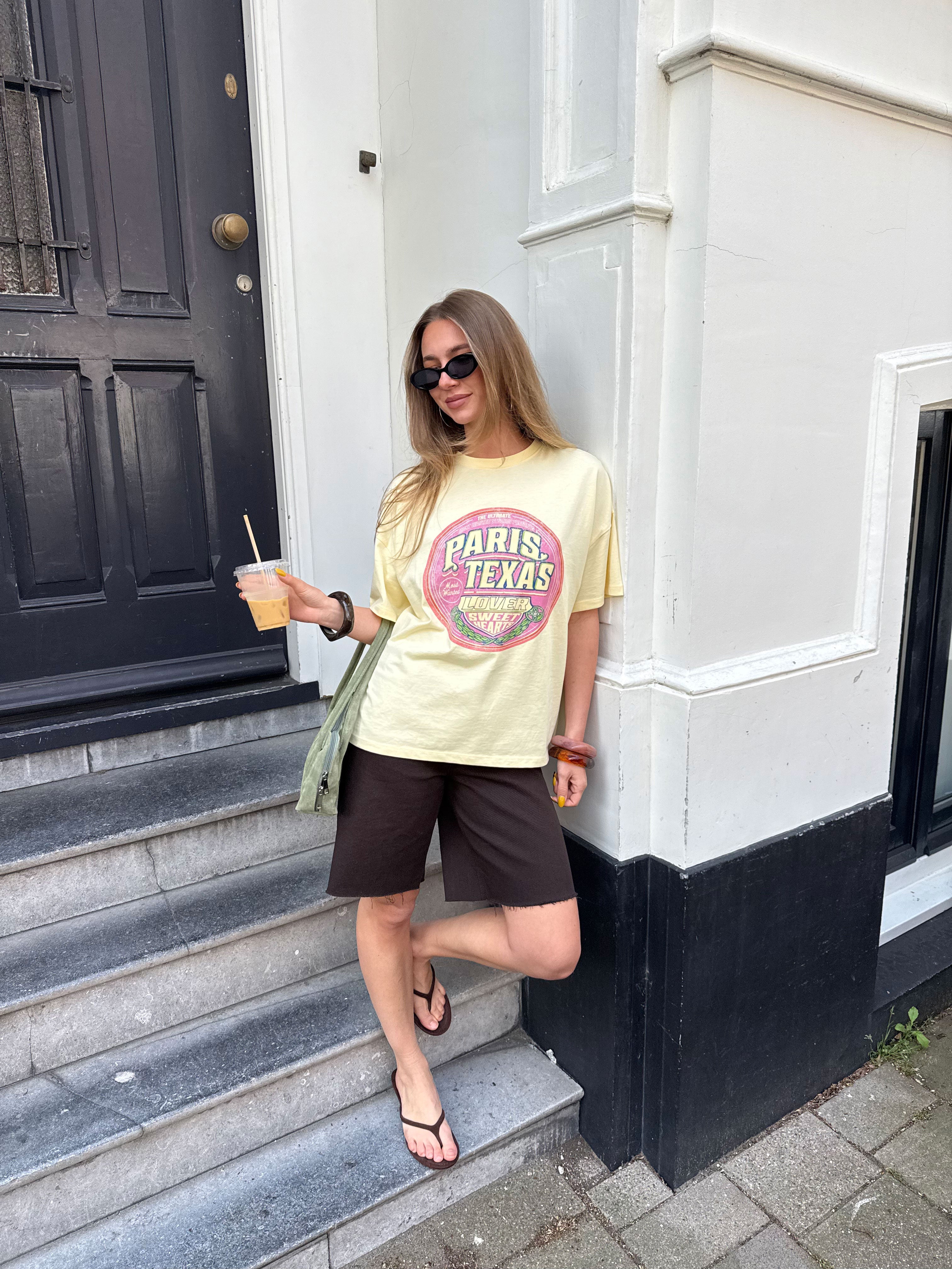 PARIS TEXAS OVERSIZED TEE BUTTER YELLOW