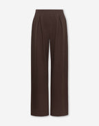 PLEATED WIDE LEG SWEAT PANTS PETITE BROWN