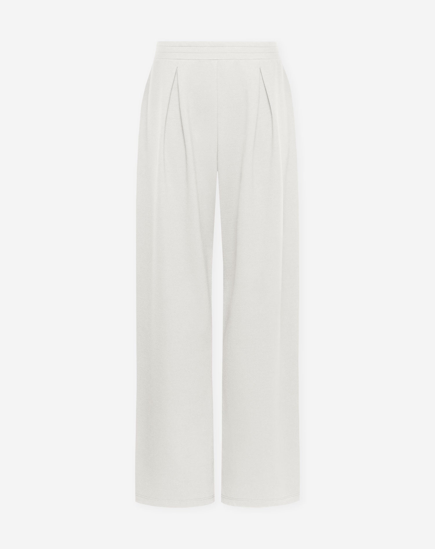 PLEATED WIDE LEG SWEAT PANTS PETITE CRÈME