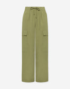 GIA WIDE LEG CARGO PANTS PETITE OLIJFGROEN