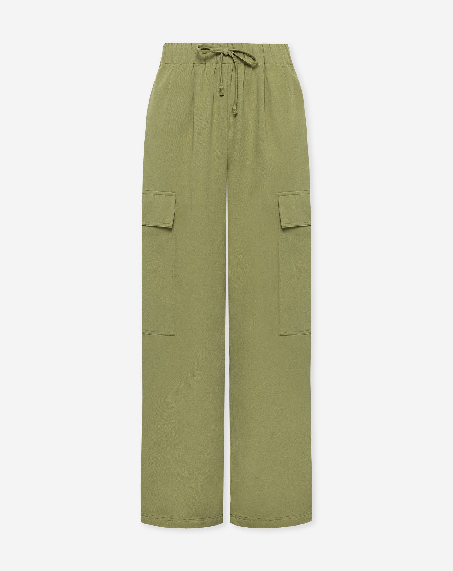 GIA WIDE LEG CARGO PANTS PETITE OLIJFGROEN