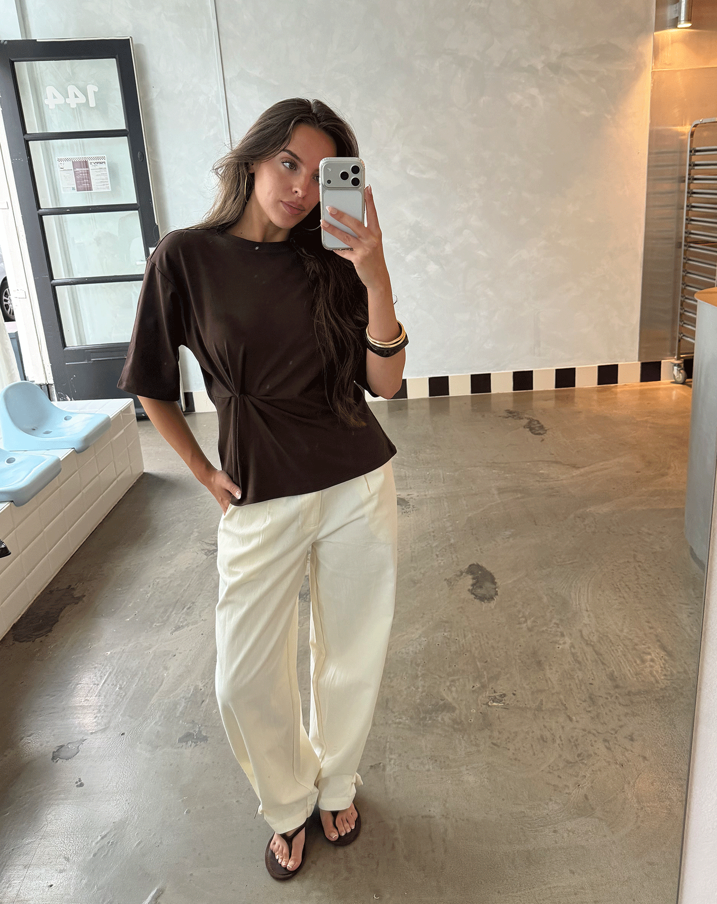 GIA TWISTED LEG PANTS PETITE CRÈME