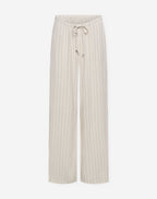 RHODE LINEN PULL ON PANTS MATERNITY PETITE PIN STRIPE BEIGE