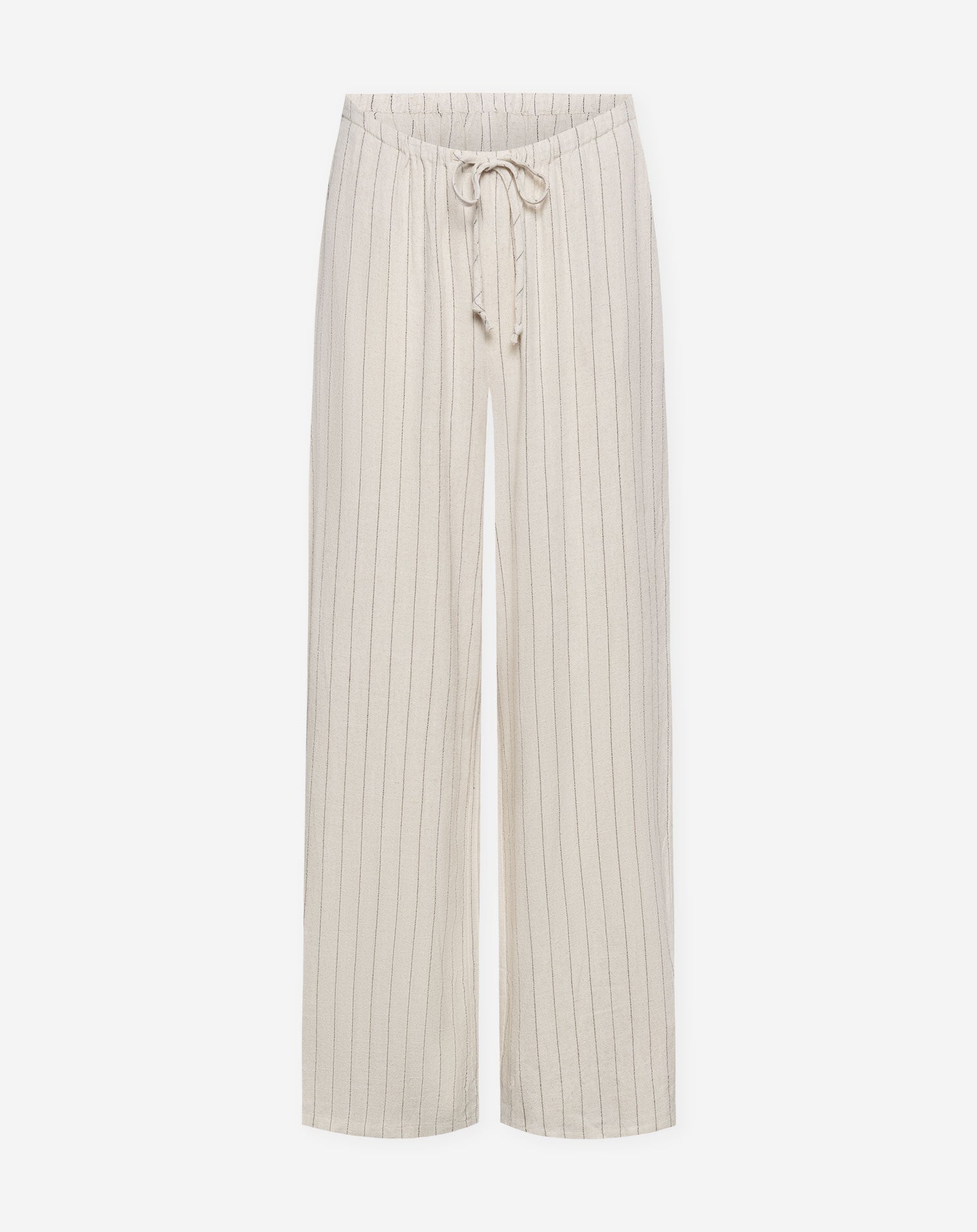RHODE LINEN PULL ON PANTS MATERNITY PETITE PIN STRIPE BEIGE