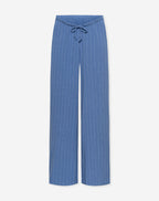 RHODE LINEN PULL ON PANTS MATERNITY PETITE PIN STRIPE BLAUW