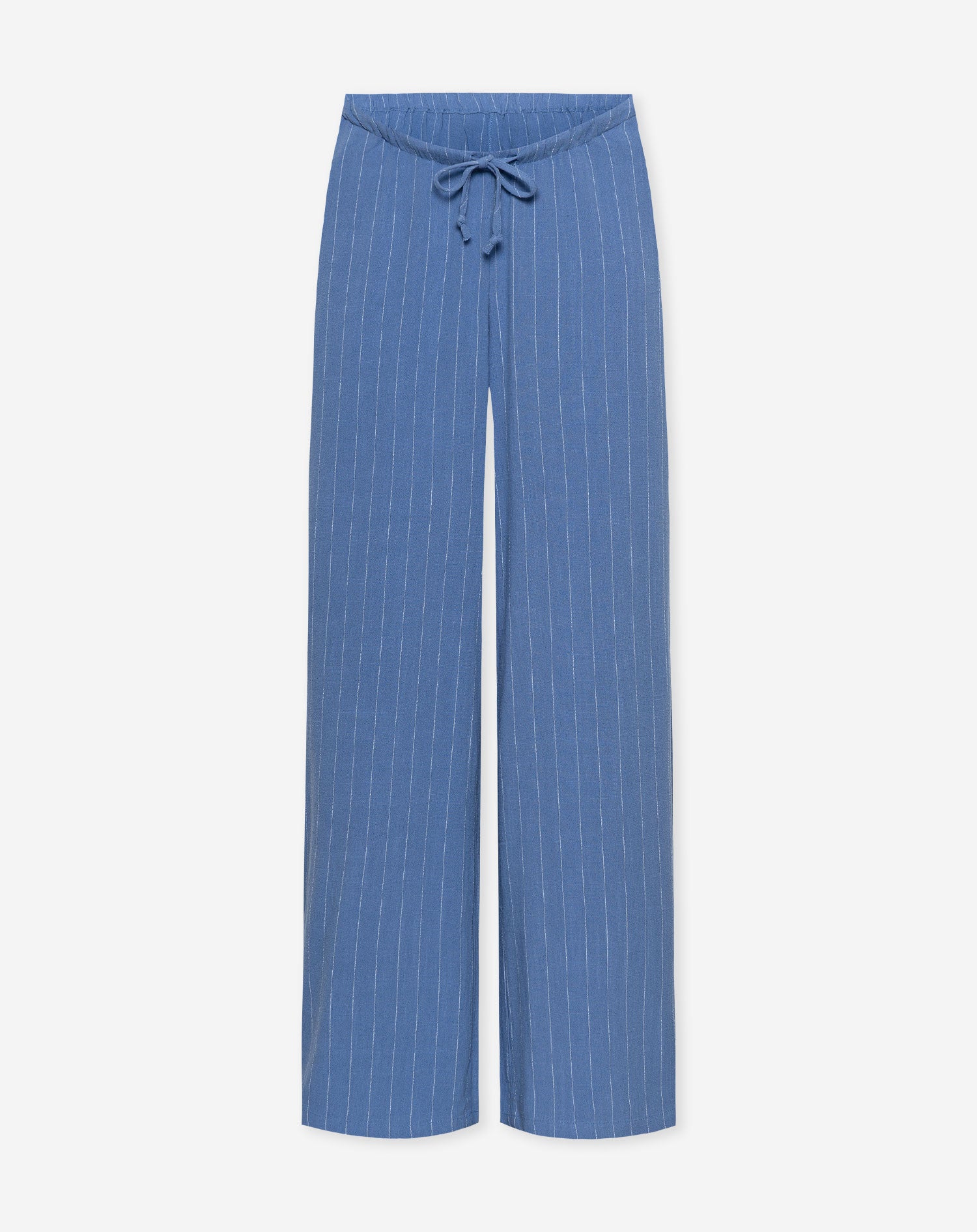 RHODE LINEN PULL ON PANTS MATERNITY PETITE PIN STRIPE BLAUW