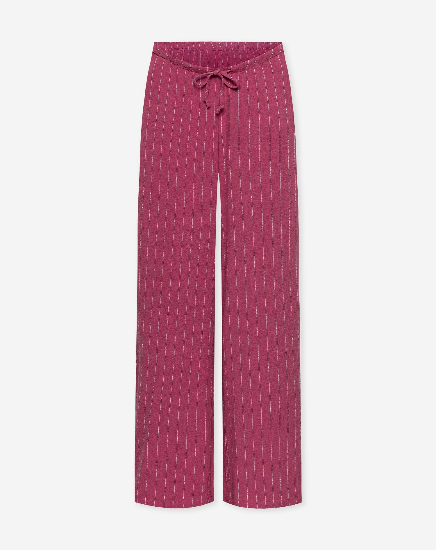 RHODE LINEN PULL ON PANTS MATERNITY PETITE PIN STRIPE CHERRY