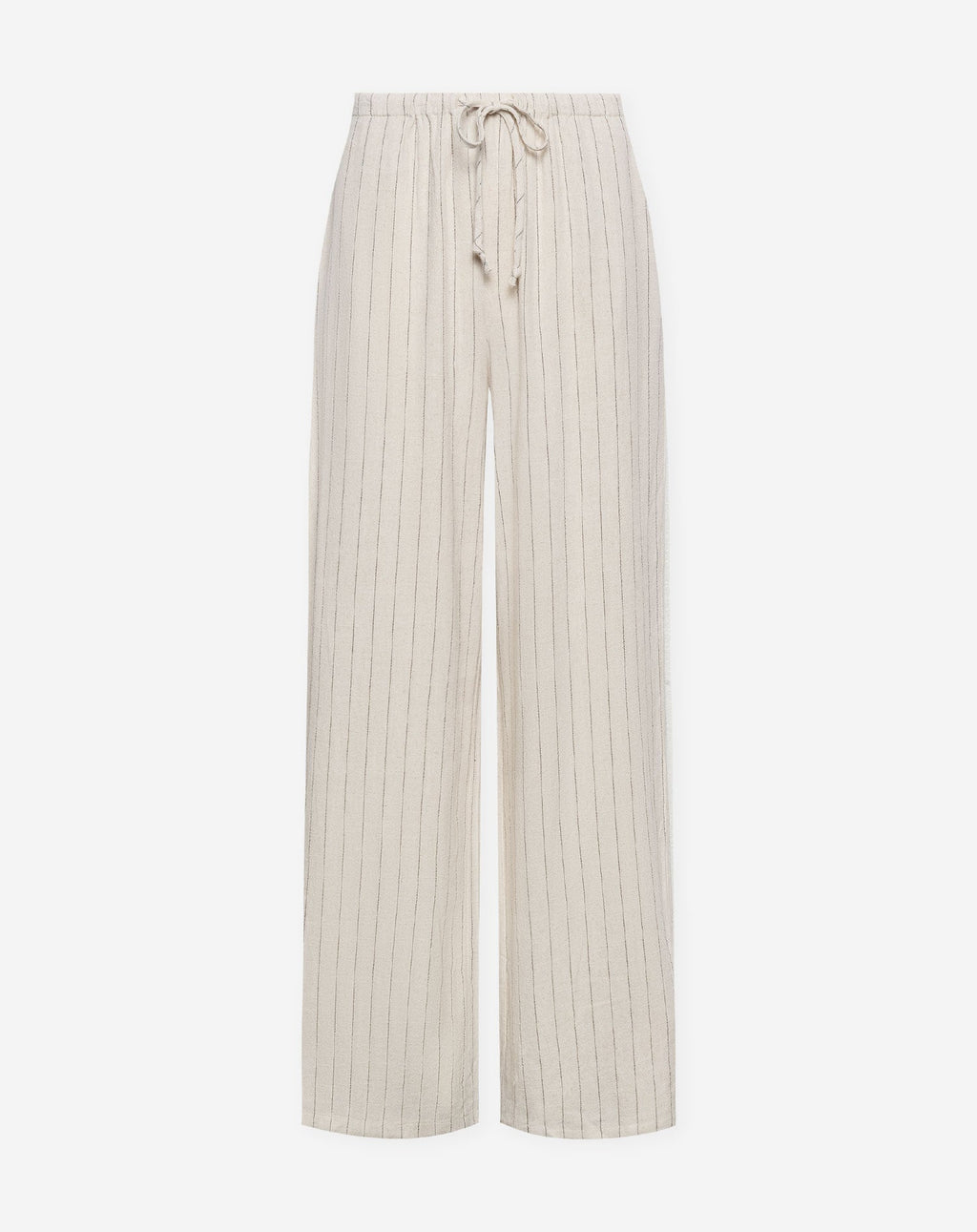 RHODE LINEN PULL ON PANTS PETITE PIN STRIPE BEIGE