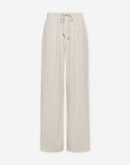 RHODE LINEN PULL ON PANTS PETITE PIN STRIPE BEIGE