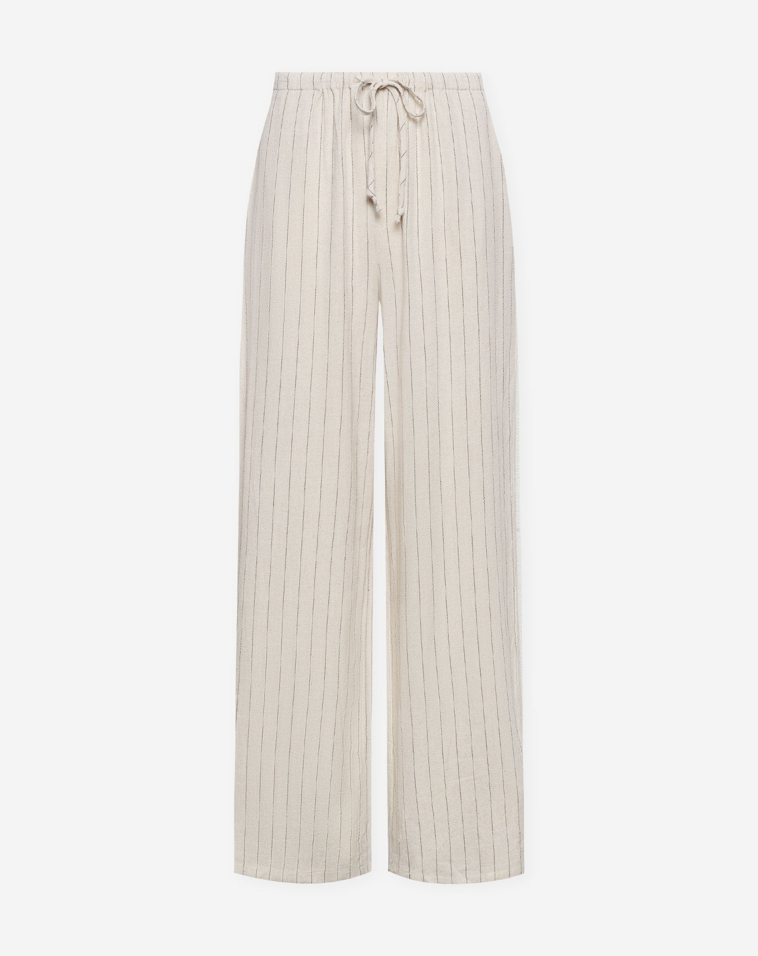 RHODE LINEN PULL ON PANTS PETITE PIN STRIPE BEIGE
