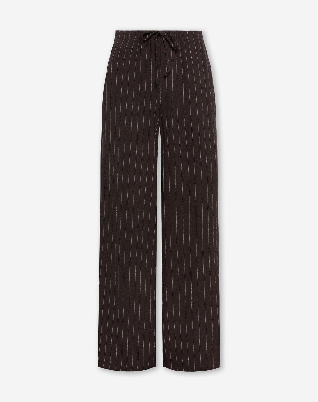 RHODE LINEN PULL ON PANTS PETITE PIN STRIPE BRUIN