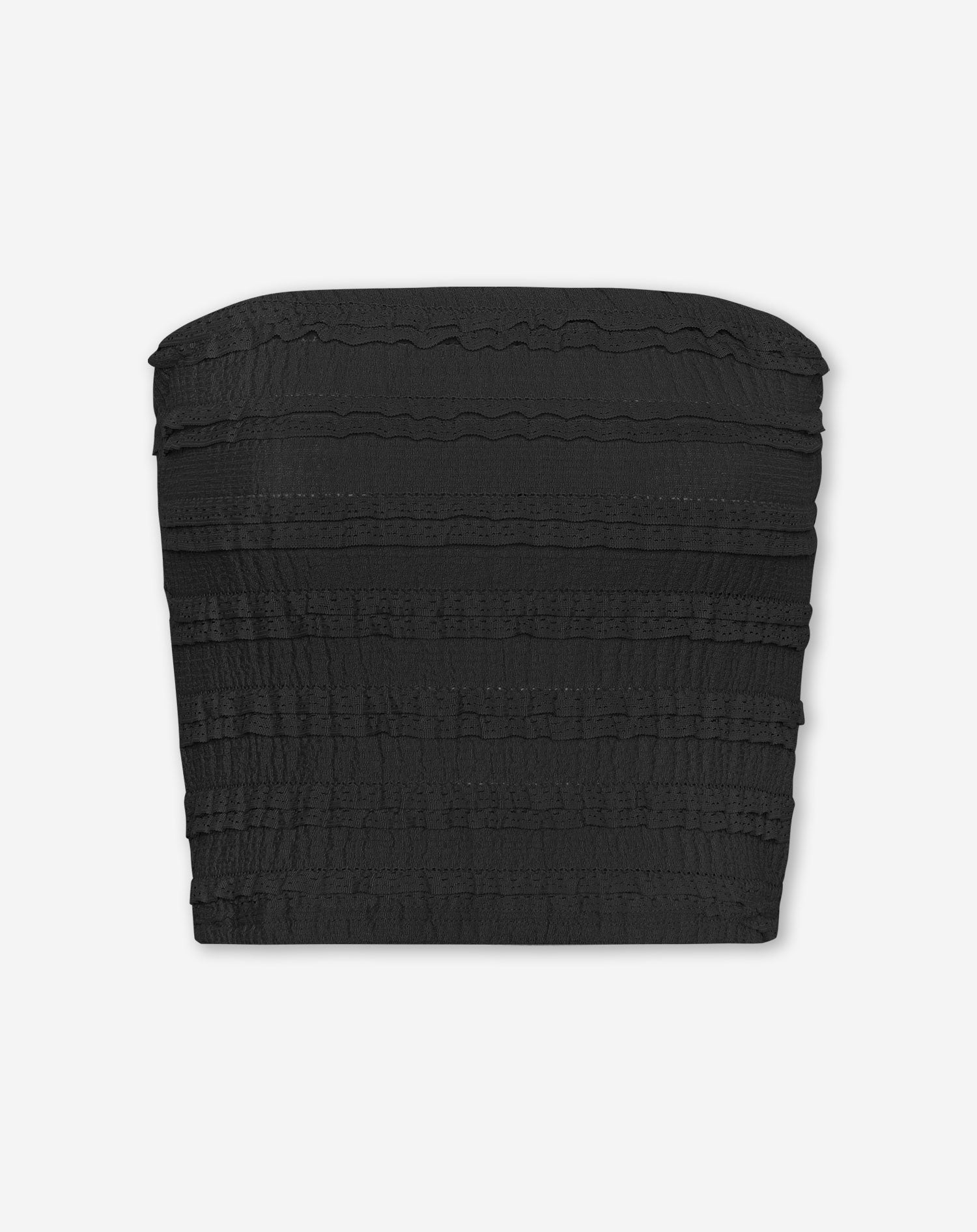 MICKY RUFFLE BANDEAU TOP ZWART