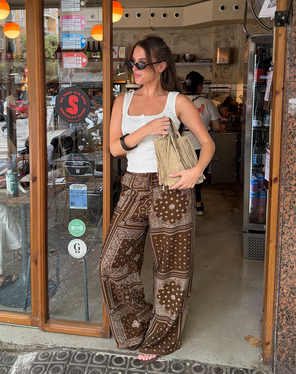 AMARI BANDANA PULL ON PANTS PETITE BRUIN