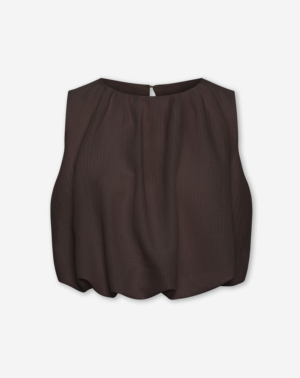 MIKA BUBBLE HEM TOP BRUIN