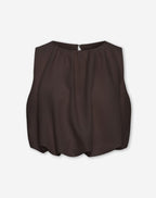 MIKA BUBBLE HEM TOP BRUIN