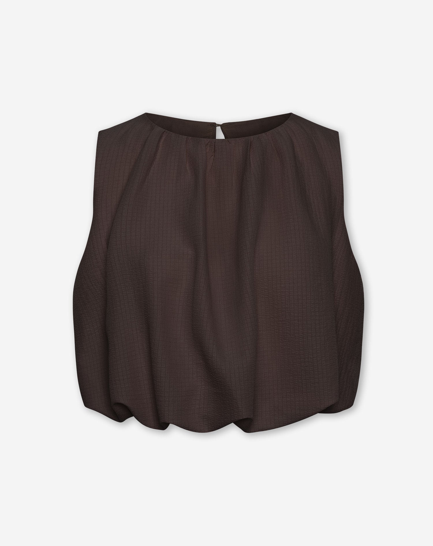 MIKA BUBBLE HEM TOP BRUIN