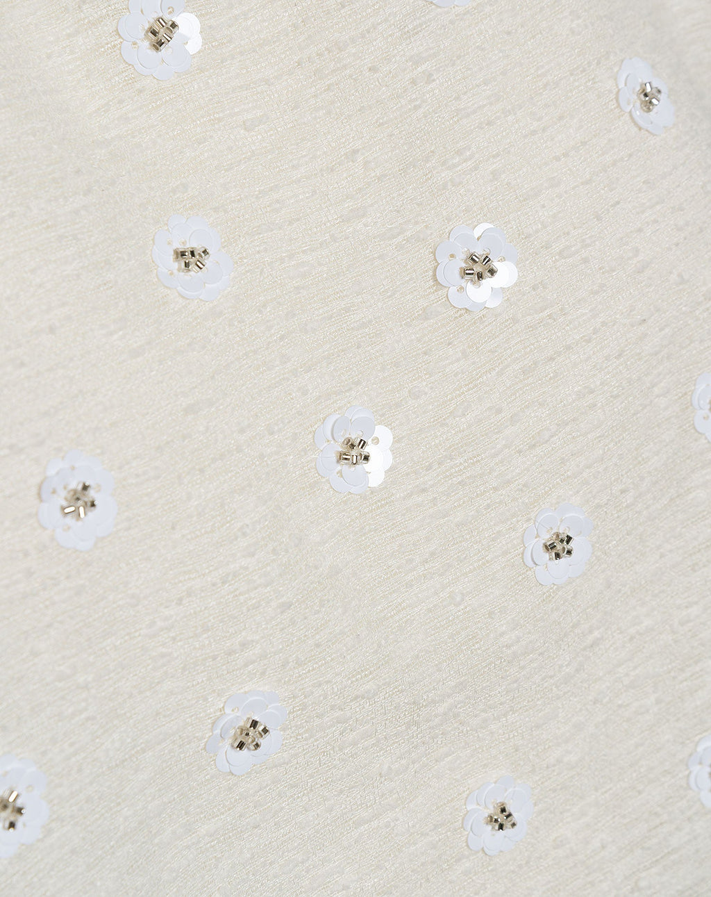 BUNNY FLOWER SEQUIN BOUCLE TOP OFF WHITE