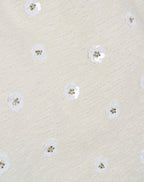 BUNNY FLOWER SEQUIN BOUCLE TOP OFF WHITE