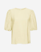 LUX PUFF SLEEVE TOP BUTTER YELLOW