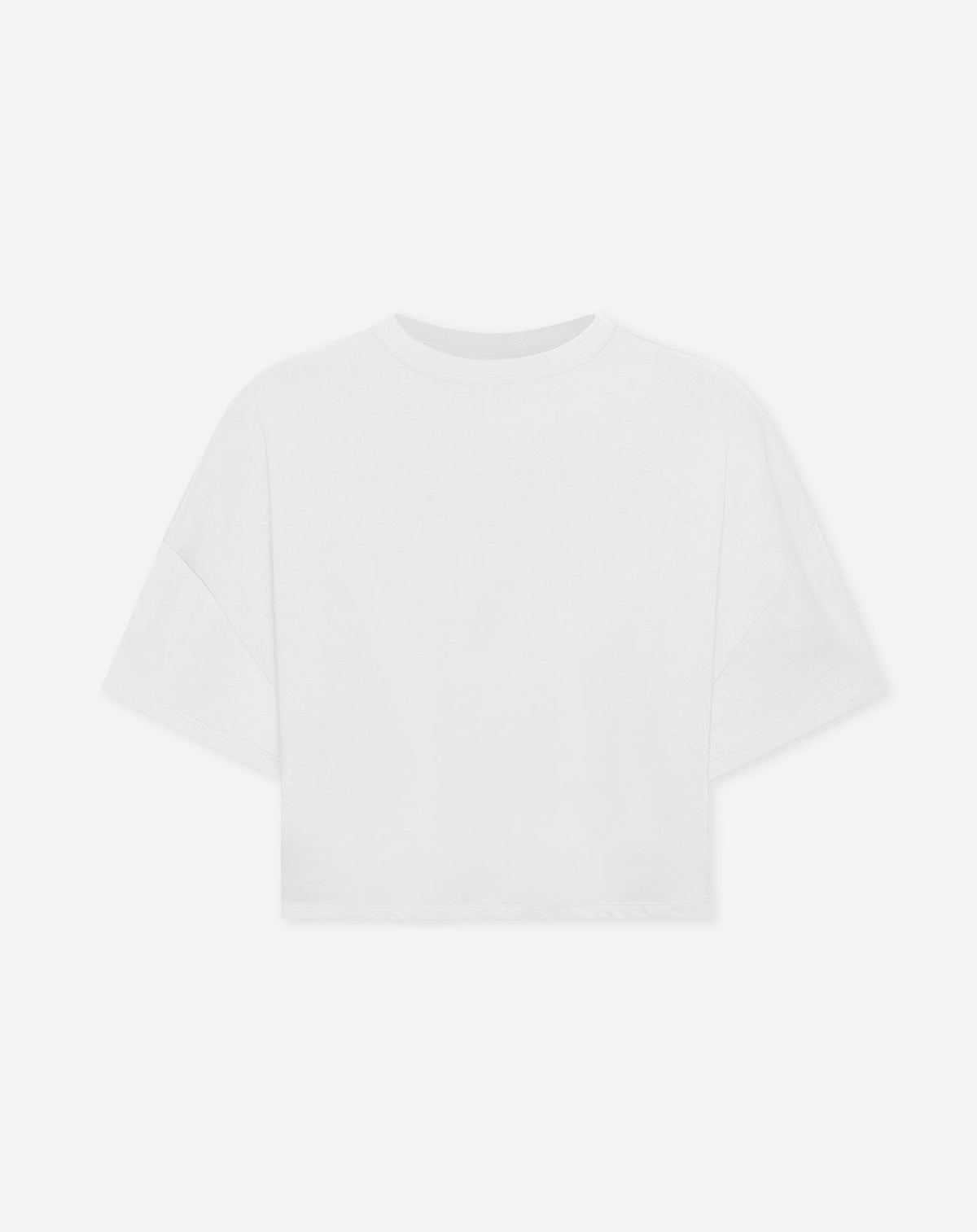 BASIC CROPPED OVERSIZED TEE CREAM