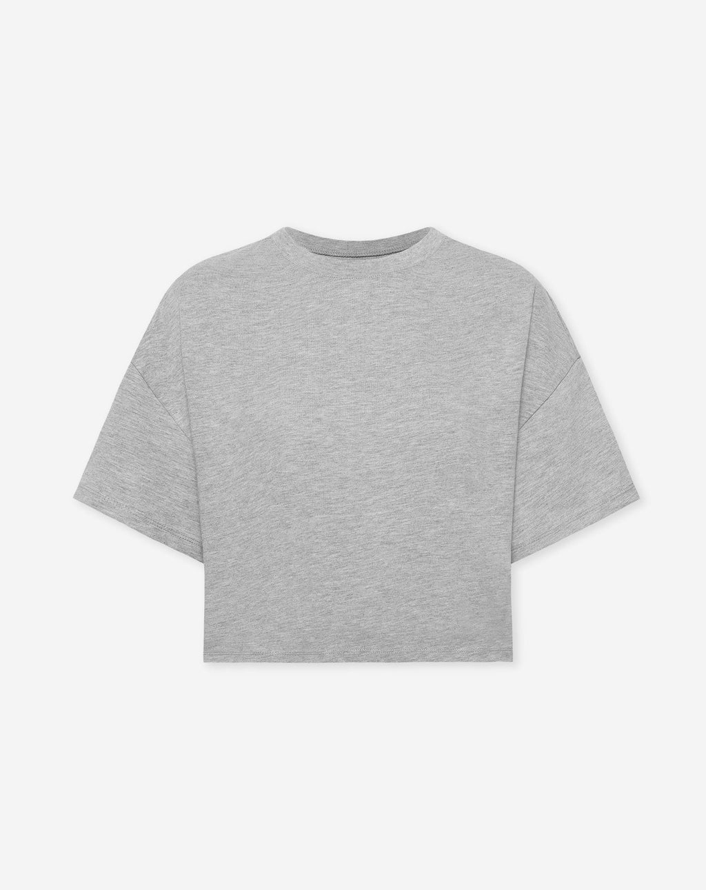 BASIC CROPPED OVERSIZED TEE GREY MELANGE