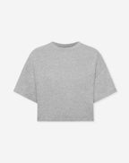 BASIC CROPPED OVERSIZED TEE GREY MELANGE