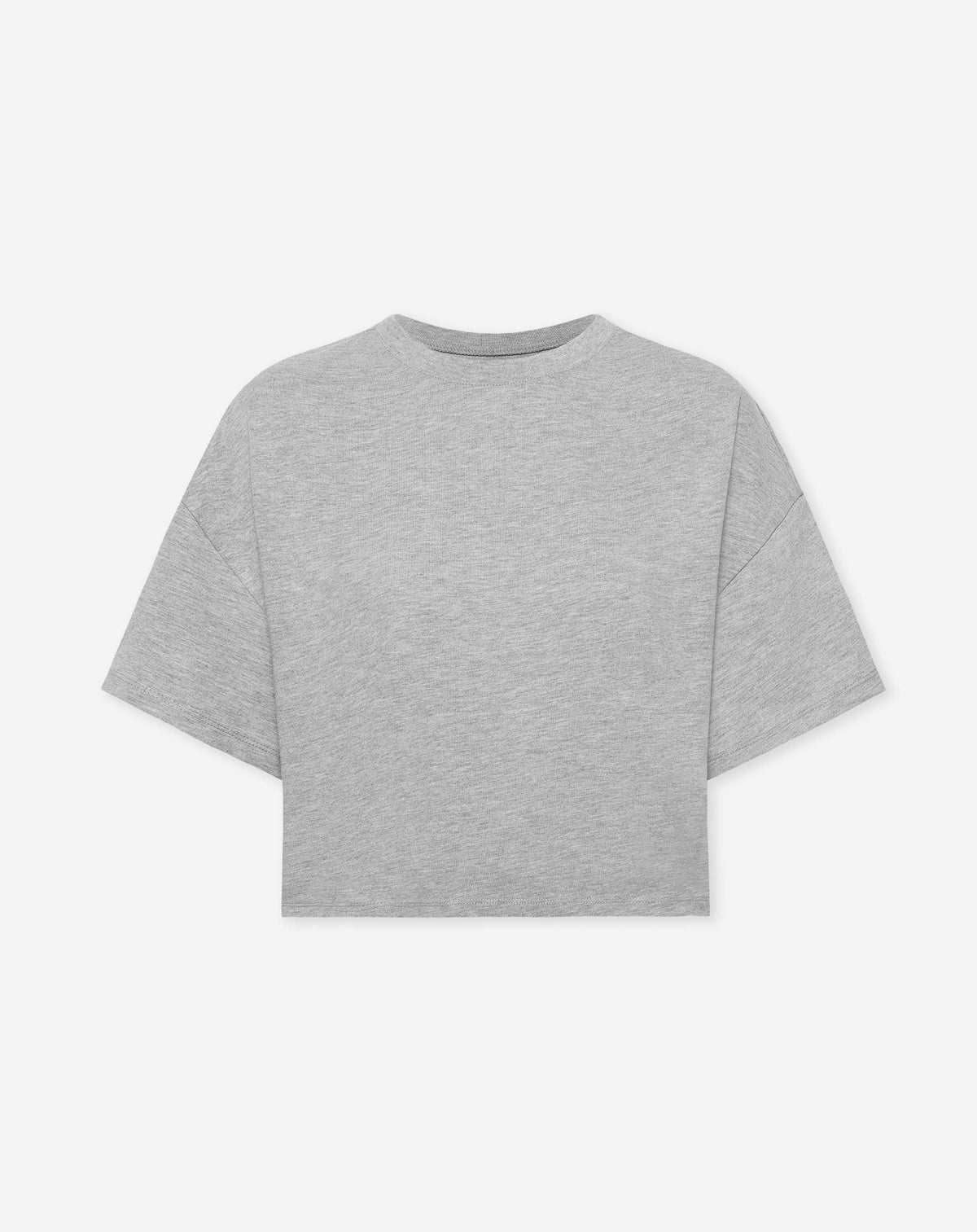 BASIC CROPPED OVERSIZED TEE GREY MELANGE