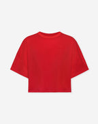BASIC CROPPED OVERSIZED TEE RED