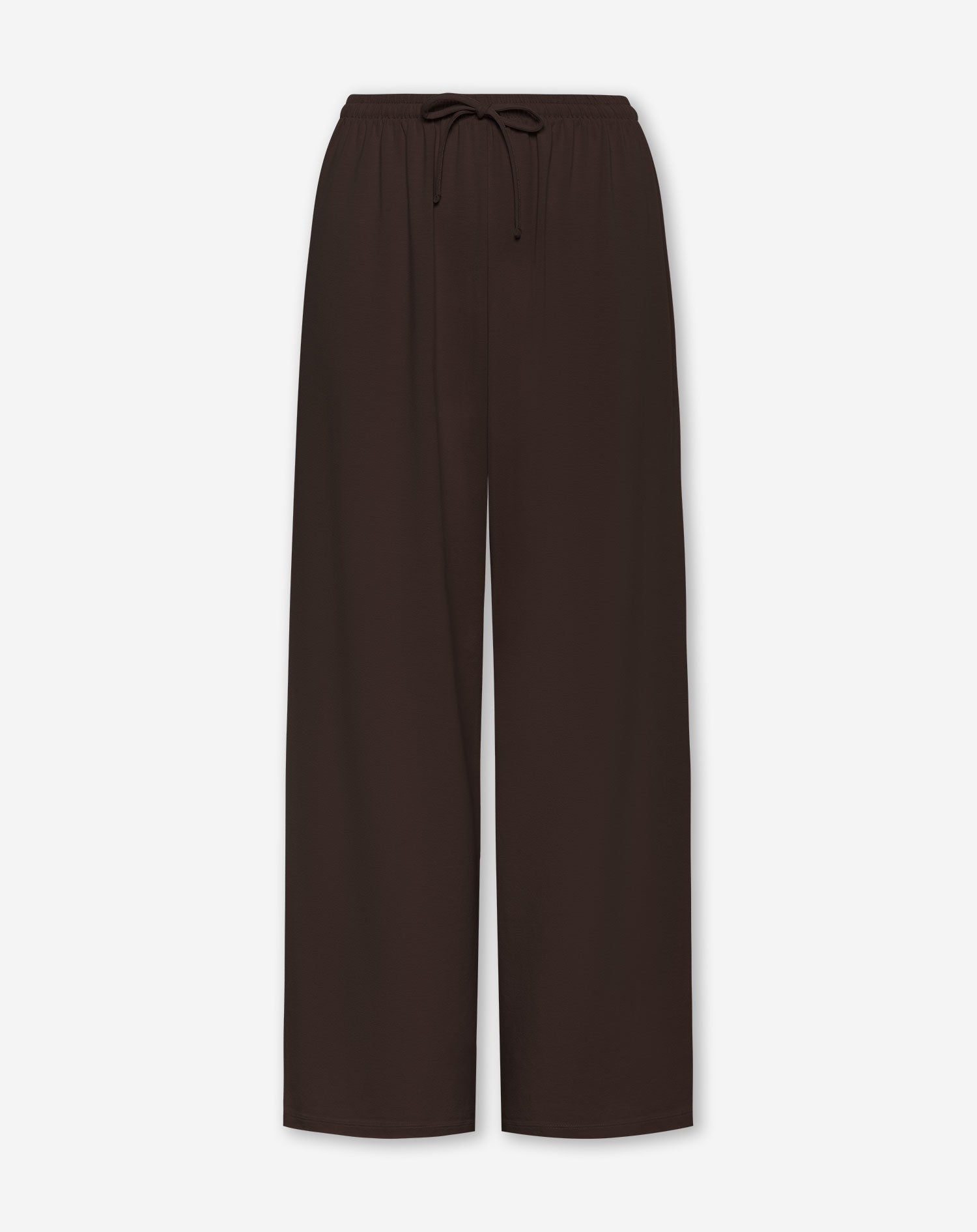 WIDE LEG COMFY PANTS PETITE BROWN