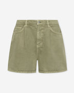 LOTTE PLEATED DENIM SHORT LIGHT OLIVE