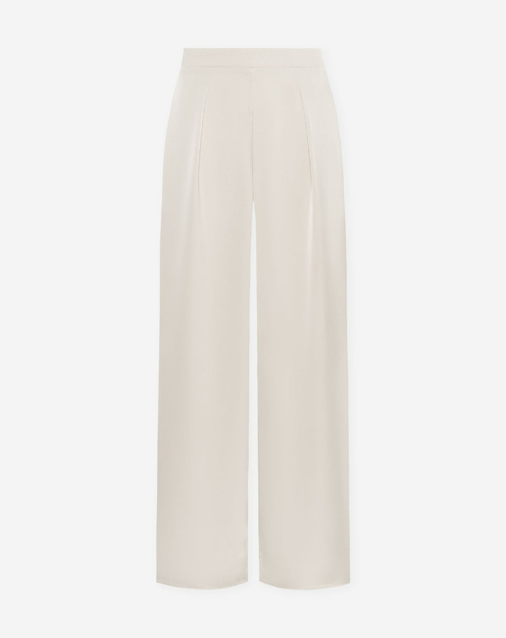 VICE PLEATED SATIN WIDE LEG PANTS PETITE CRÈME