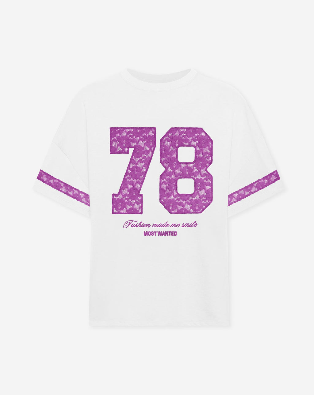 78 LACE OVERSIZED TEE FUCHSIA