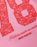 78 LACE OVERSIZED TEE PINK
