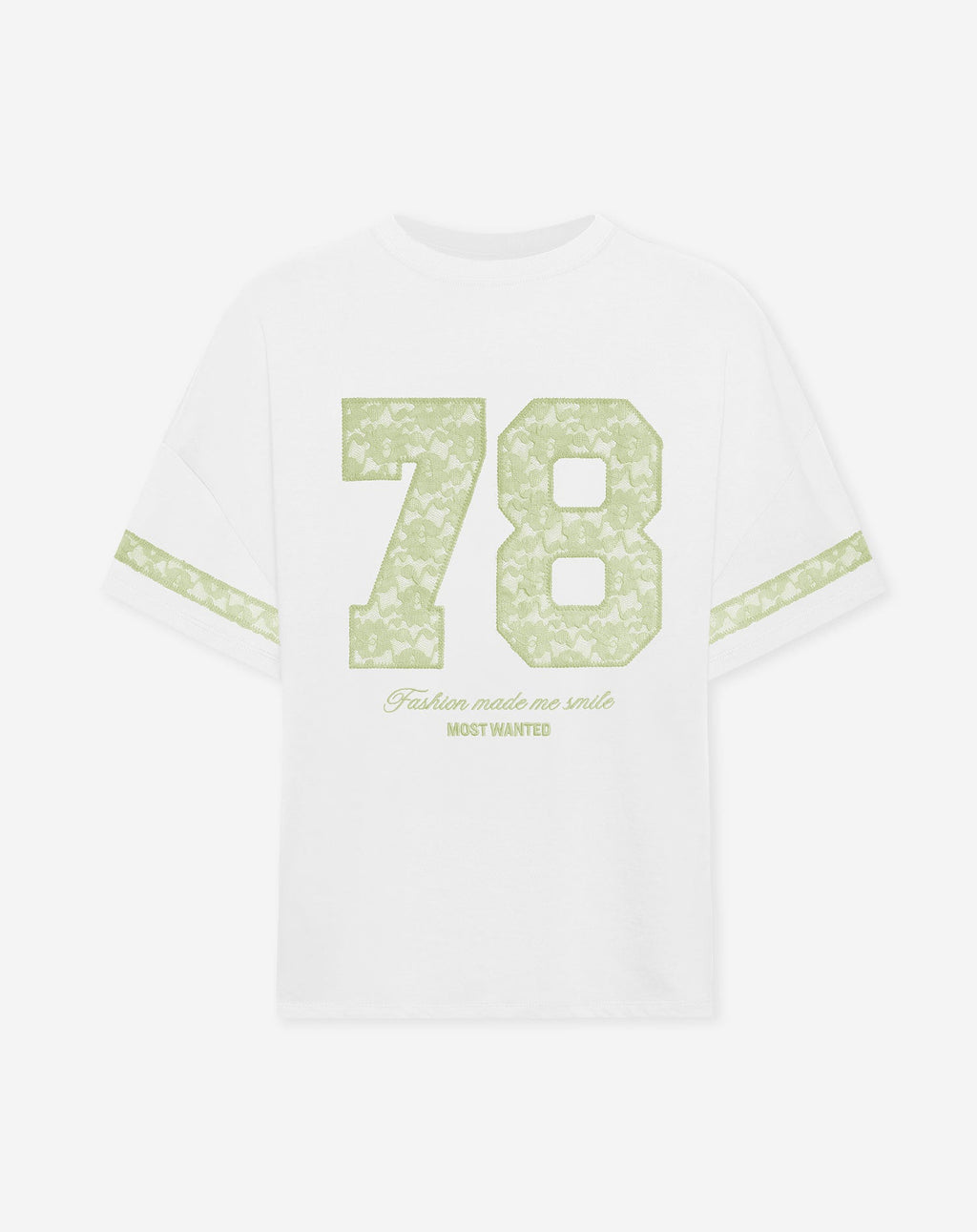 78 LACE OVERSIZED TEE PISTACHE