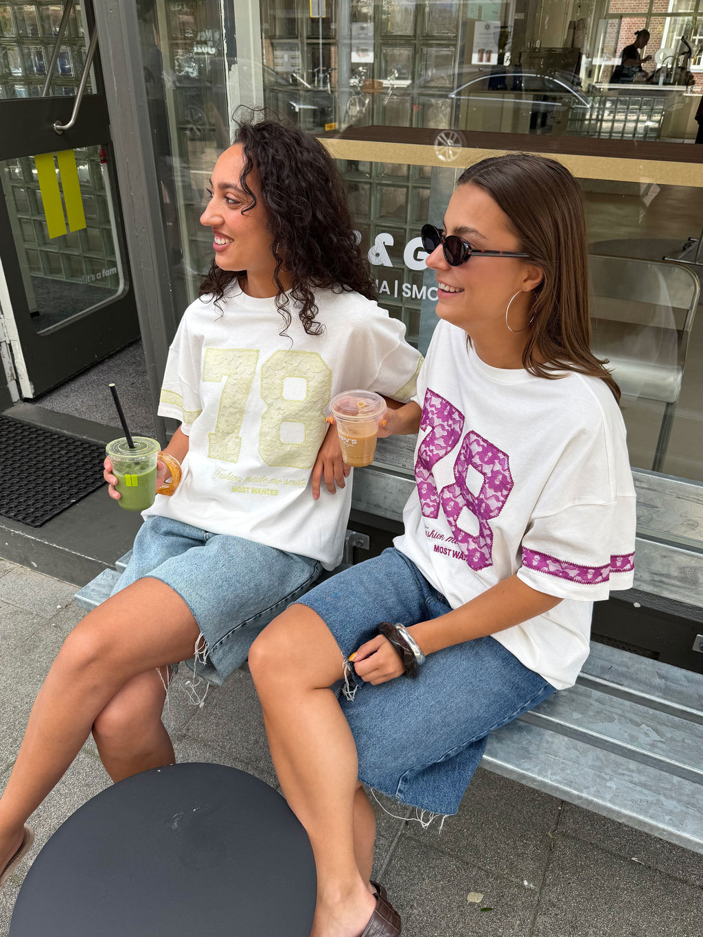 78 LACE OVERSIZED TEE PISTACHE