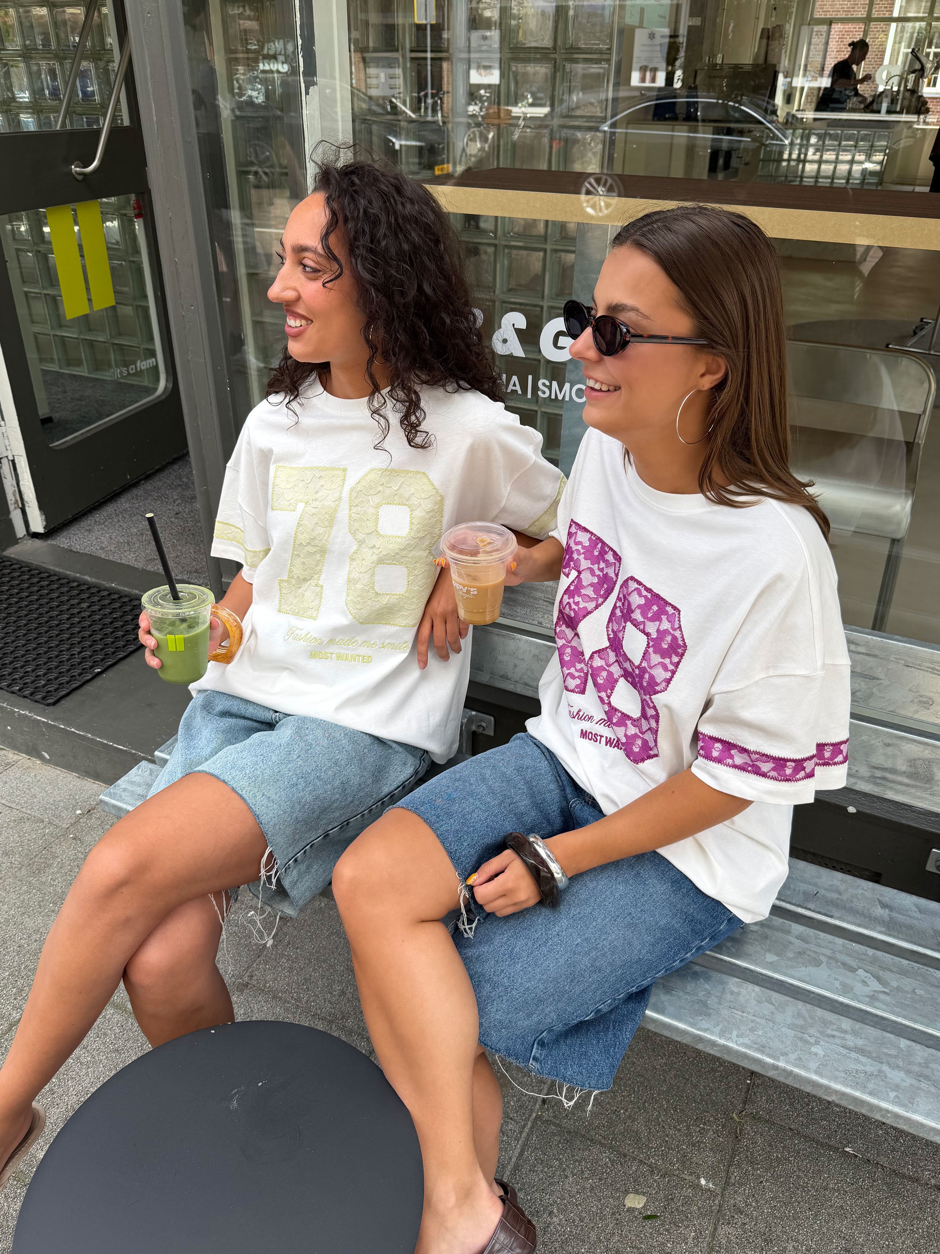 78 LACE OVERSIZED TEE PISTACHE