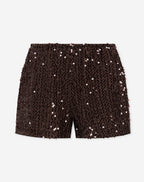 LOVA SEQUINS SHORTS BROWN