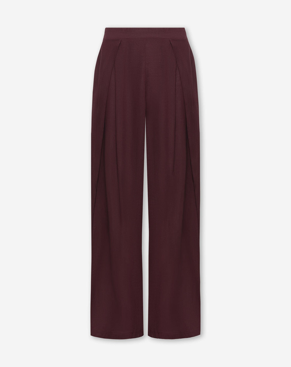 RAY LINEN PLEATED WIDE LEG PANTS PETITE DONKER BURGUNDY