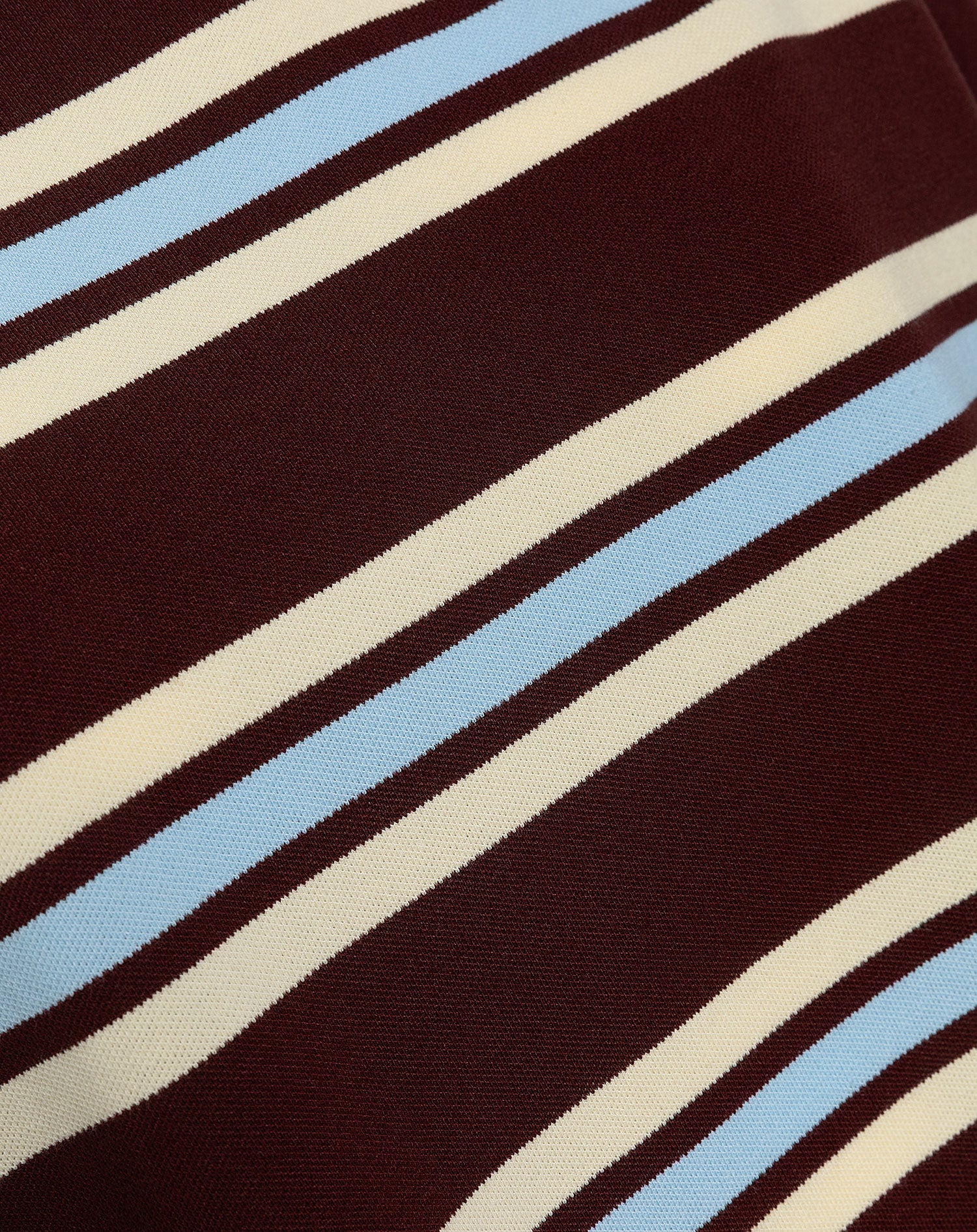 LAINE STRIPED LONG SLEEVE OVERSIZED TEE BURGUNDY