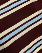 LAINE STRIPED SHORT SLEEVE OVERSIZED TEE BURGUNDY