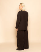 FLO BUBBLE STUD STRAIGHT LEG PANTALON PETITE DARK BROWN