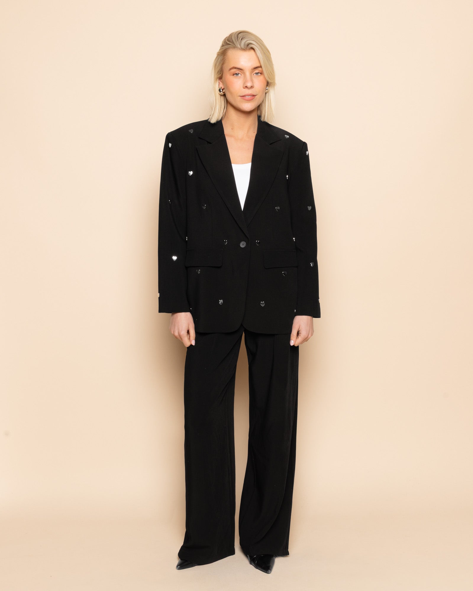 FLO WIDE LEG PLEAT PANTALON PETITE BLACK