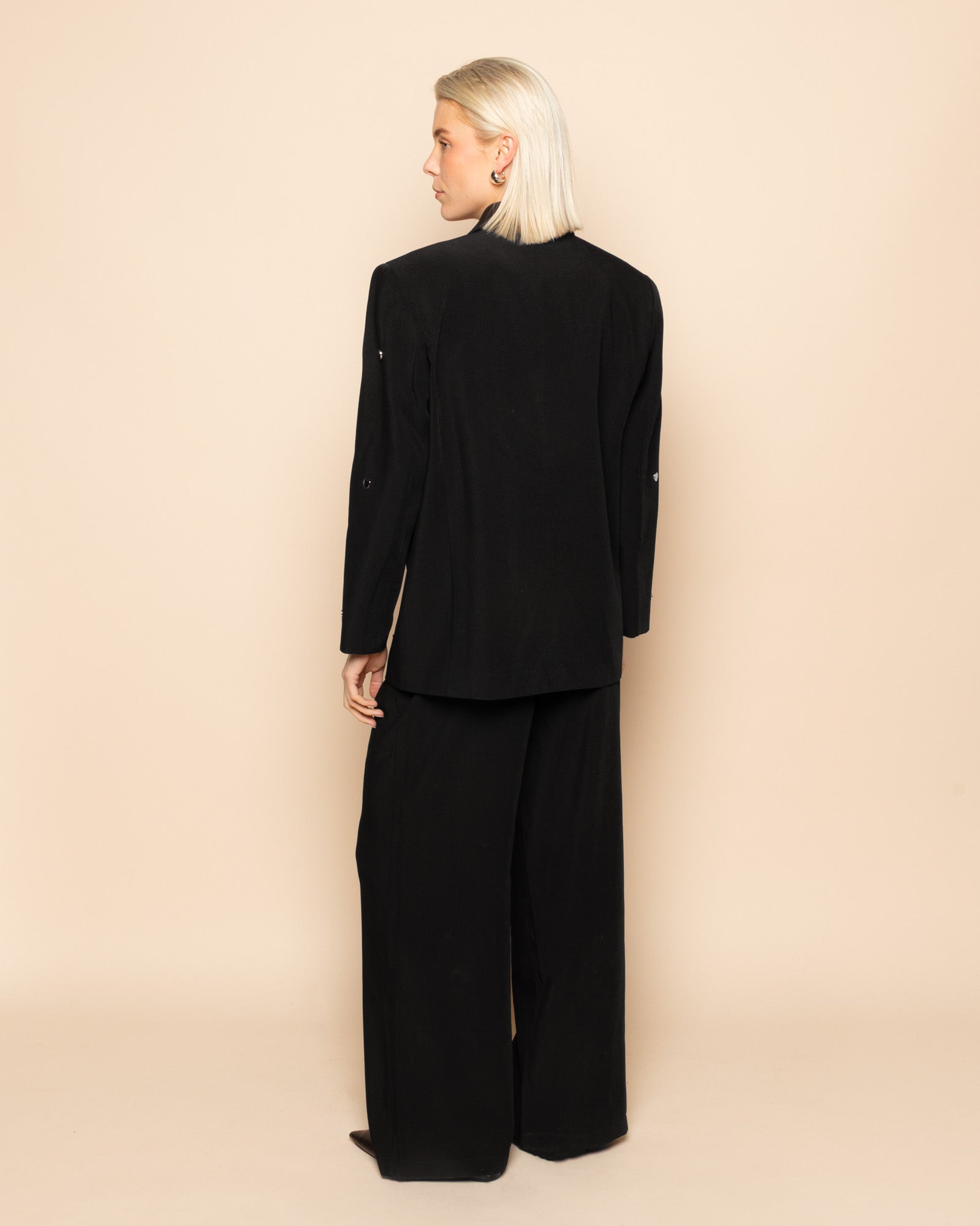 FLO WIDE LEG PLEAT PANTALON PETITE BLACK