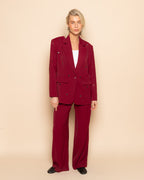 FLO WIDE LEG PLEAT PANTALON PETITE BORDEAUX