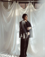 WIDE LEG PANTS MATERNITY PETITE BLACK