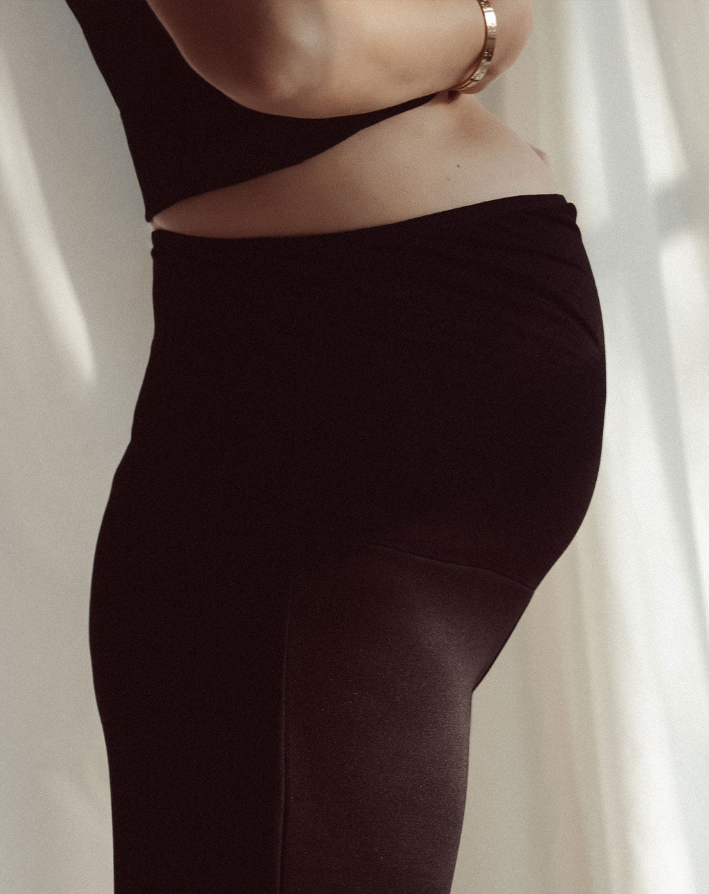 WIDE LEG PANTS MATERNITY PETITE BLACK